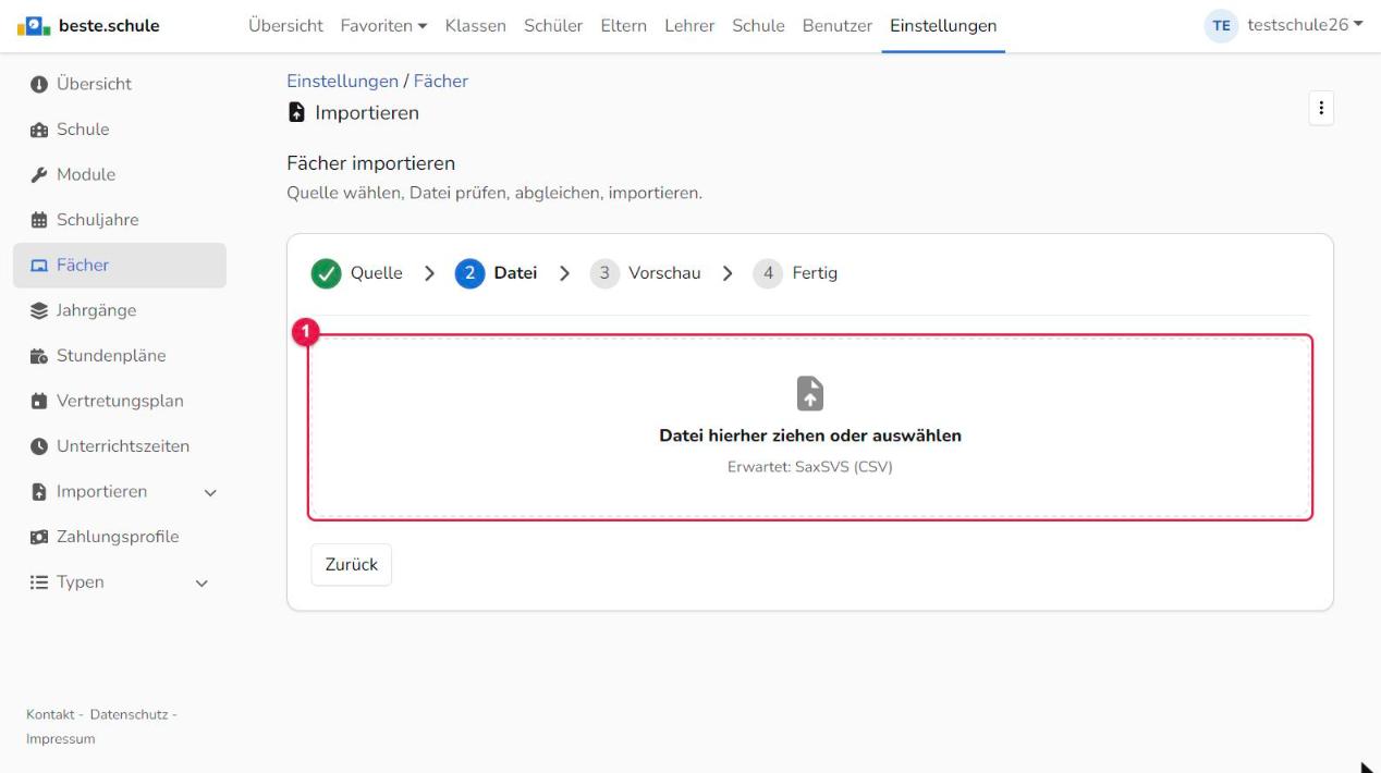 Import-Assistent Schritt Datei