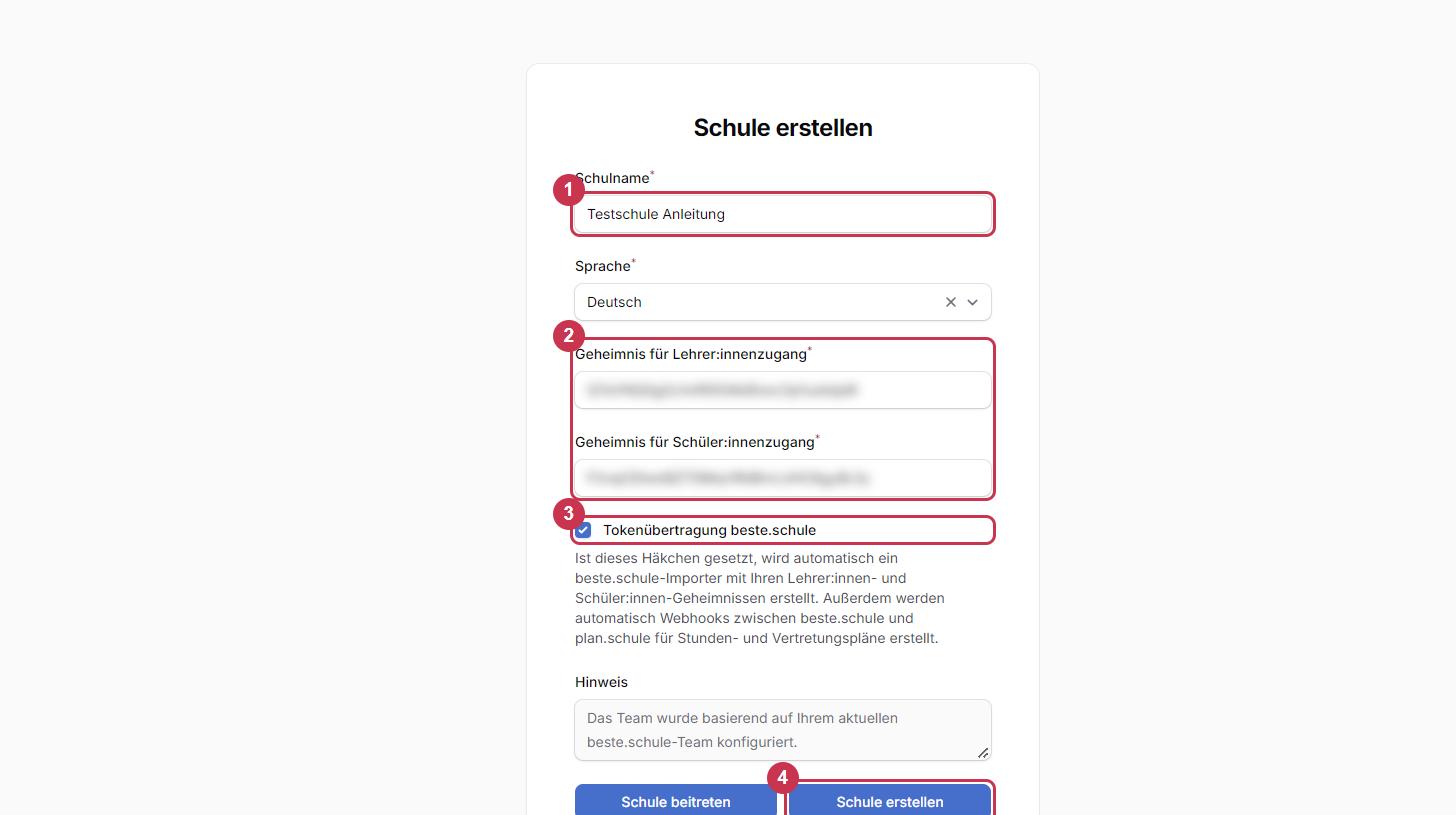 Schule auf plan.schule erstellen