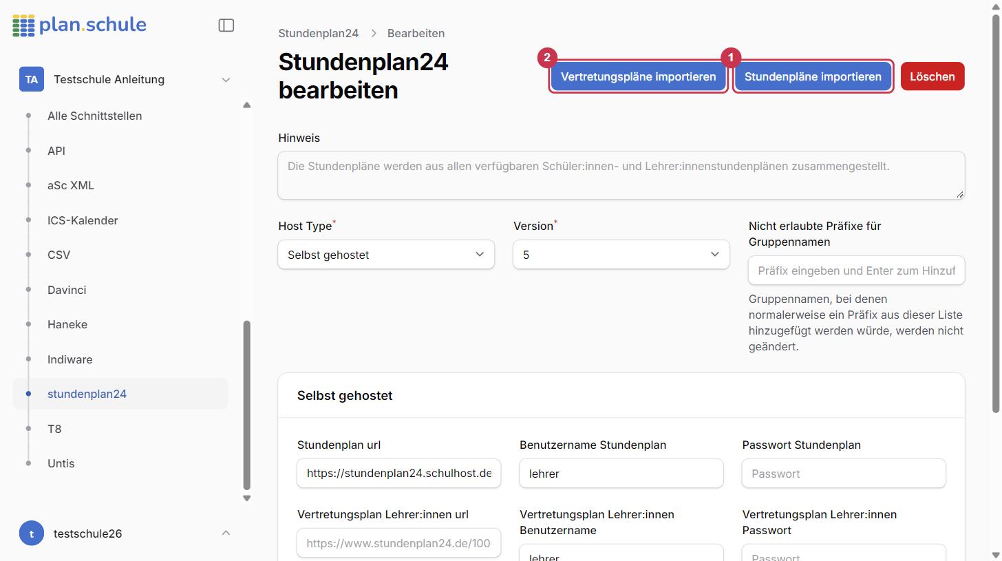 Stundenpläne importieren