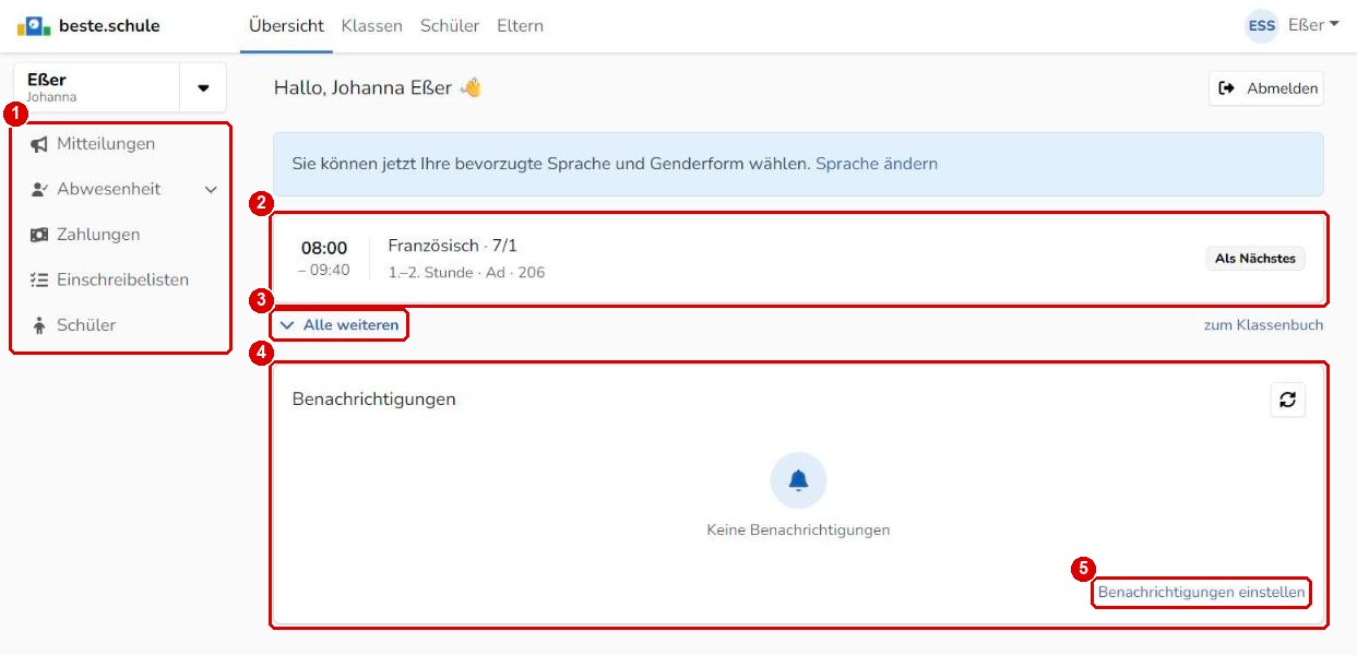 Startseite für Eltern