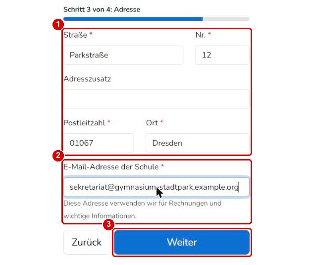 Schule gründen Schritt 3: Adresse