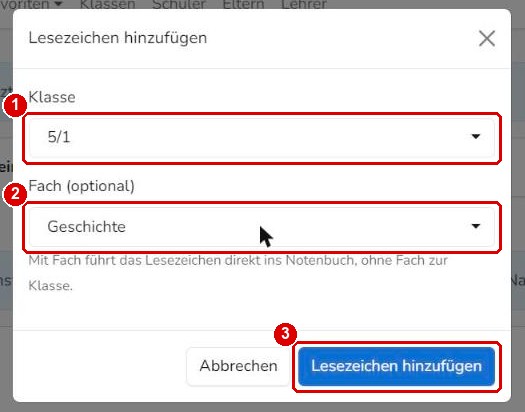 Lesezeichen hinzufügen