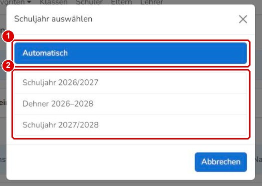 Schuljahr auswählen