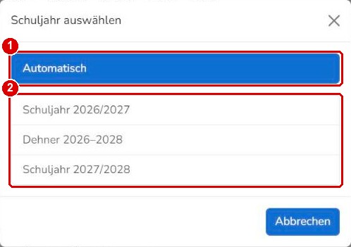 Schuljahr auswählen