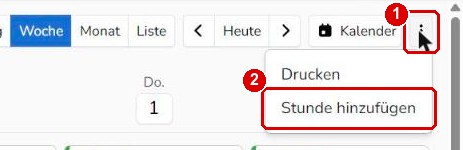 Menü mit Stunde hinzufügen