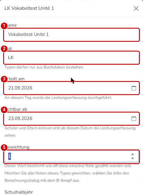 Neue Leistungserfassung anlegen