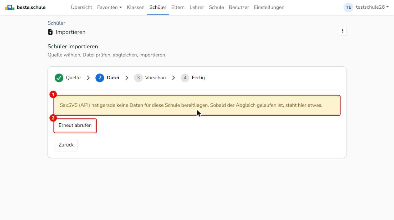 Meldung: keine Daten bereit
