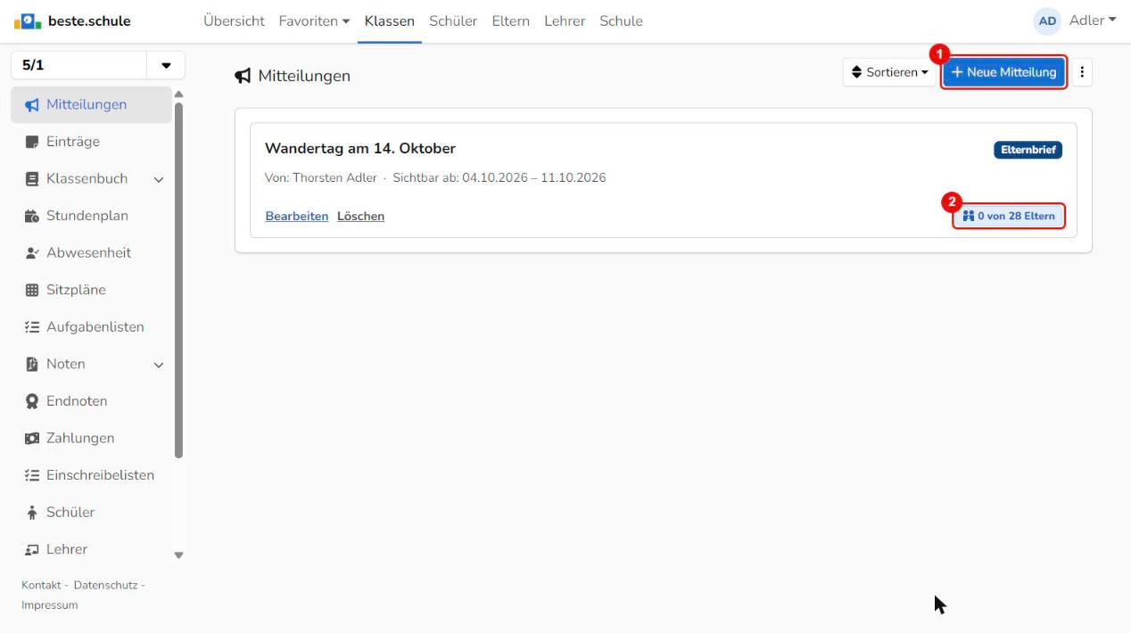 Mitteilungen einer Klasse